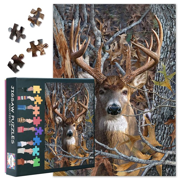 Deer Puzzles for Adults 1000 Pieces, Forest Animal Difficult Challenging