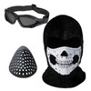 SHENKEL CoD Ghost Style Skull Balaclava Mesh Goggles, Shell Mask,