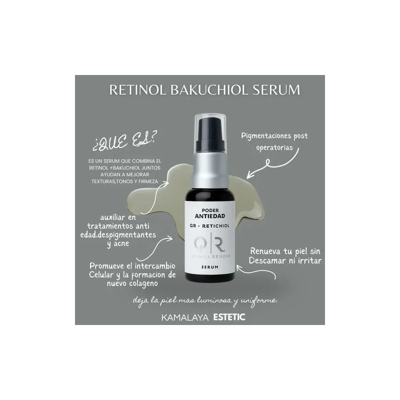 Sérum Facial Renovador Con Retinol Y Bakuchiol Qr