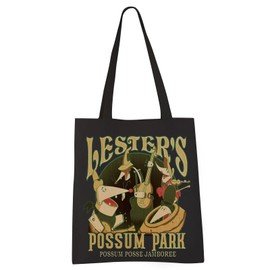 VAMSII Goofy Dog Cartoon Characters Gift Movies Inspired Tote Bag Lester's Possum Gift (Possum Park tote)