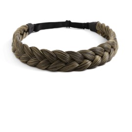 Braid headband 3 Strands Synthetic Braided Headband Classic Chunky Elastic headband Women Girl Bohemian Trendy Hair Braid 65g (3-strand braidsAE)