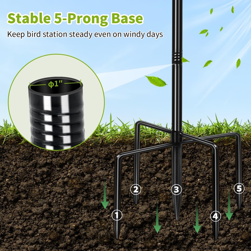 Bird Feeder Pole, 80 Inch Bird House Pole Stand for