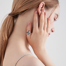 Daixiya Dragon Spoon Ring 925 Sterling Silver Adjustable Dragon Thumb Ring Dragon Jewelry Gifts for Women