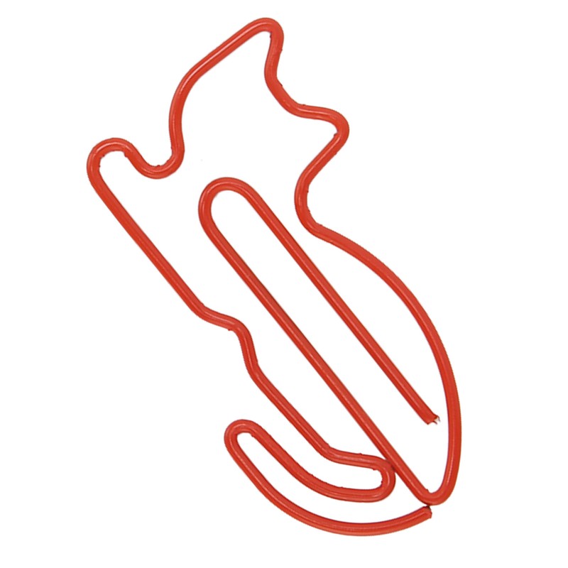 100pcs Cat Shape Paper Clips Plating Process Increased Slip Resistance