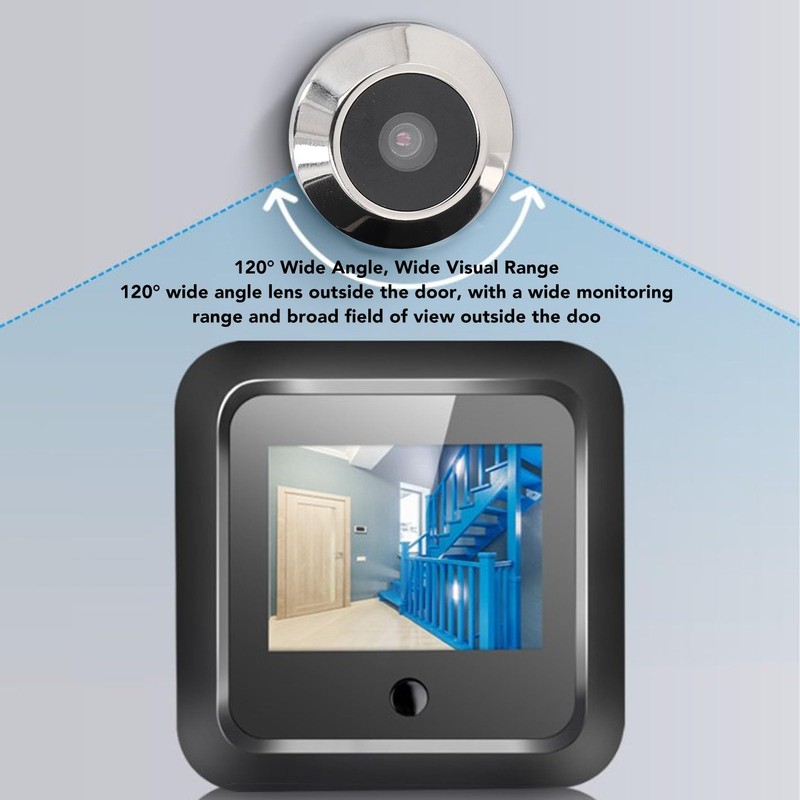 Digital Door Viewer, 2.4in Screen Monitor 0.3MP Camera 120 Degree