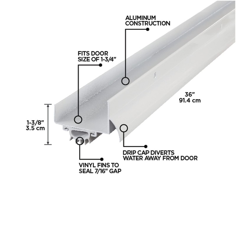 M-D Building Products 06403 36 in. White Aluminum U-Shape Screw-on