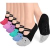 Pilates Grip Socks for Women Cat Design Cute Funny Grippy