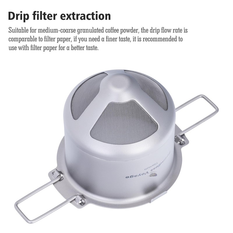 Boundless Voyage Titanium Coffee Drip Filter Reusable Pour-Over Coffee Filters