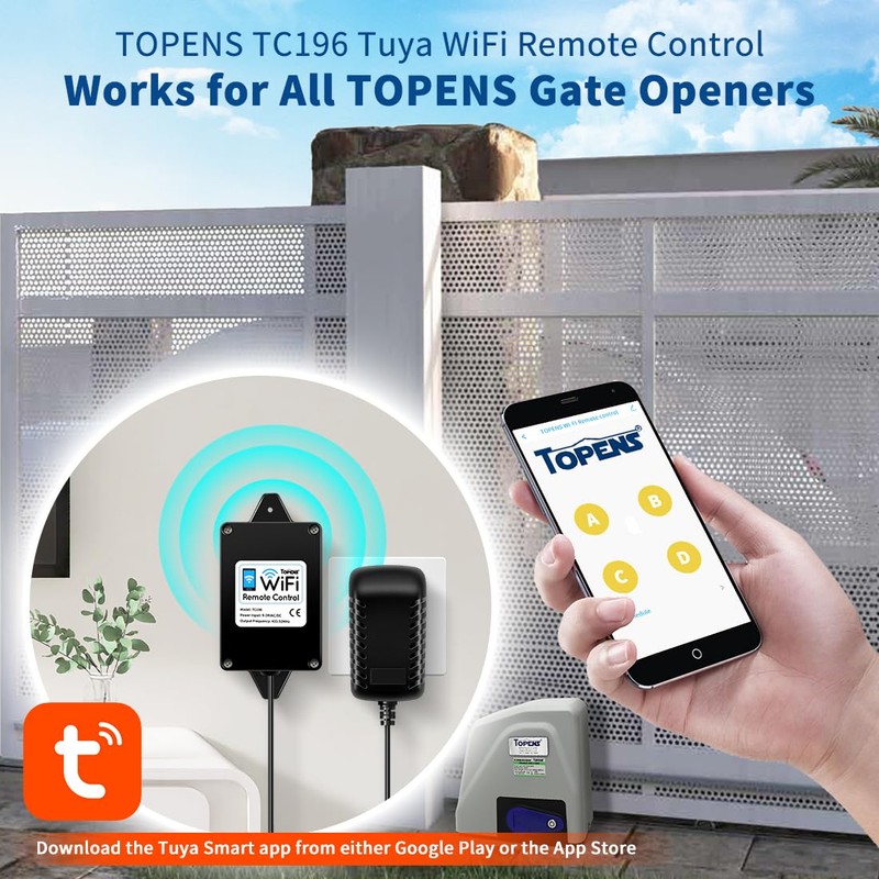 TOPENS TC196 Tuya WiFi Remote Control for Automatic Swing Sliding