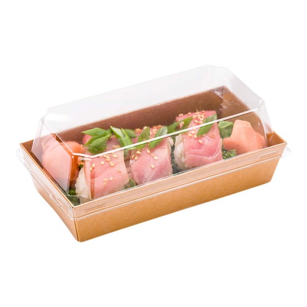 Restaurantware LIDS ONLY: Matsuri Vision Lids For Medium Containers, 100 Airtight Lids - Containers Sold Separately, Recyclable, Clear Plastic Matsuri Vision Lids
