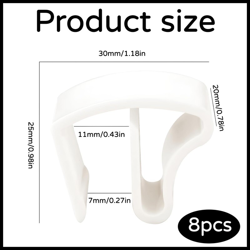 8 x clamp supports for blinds, universal plastic clamp holder,