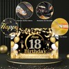 ZAHRVIA 18th Birthday Banner Black Gold, 18th Birthday Party Decorations,