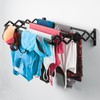 mDesign Steel Wall Mount Accordion Expandable Retractable Clothes Air Drying