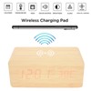 Wooden Clock Alarm Mobile Phone Wireless Charging Wood Voice Control