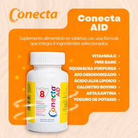 Suplemento con Vitamina C, Equinácea y Ajo Desodorizado | Apoyo al Sistema Inmune y Defensas con Pine Bark y Calostro Bovino | 30 Tabletas | Protecció