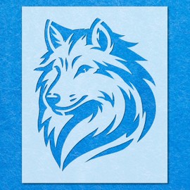 Wolf Wild Stencil: Mylar Airbrush Wall Art Painting Crafts 4-190 Micron| DIY-A3 Stencil - Design Size (322 x 257 mm)