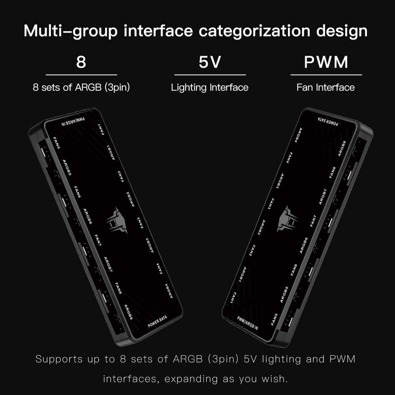 Jungle Leopard ARGB and PWM Fan HUB,8 Ports for Addressable