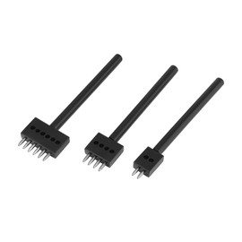 Twilight Garage Prong Punch Tool Set, 3PCS Leather Row Round Hole Tooth Punch Tool, 2/4/6 Prong Row Hole Punch DIY Diamond Lacing Stitching Chisel Set Leather Craft Round Hole Punch(5MM)