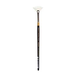 KINGART Original Gold Specialty 9246 Series, Synthetic Bristle Rake Fan Artist Brush (4),Black/Gold,9246-4