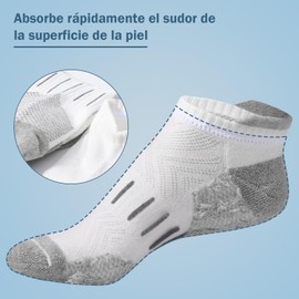 6 Pares Calcetines para Hombre y Mujer, Calcetas Tobilleros Deportivos, Calcetas Antideslizantes Duradero,Calcetines Deportivos Algodon Transpirables para Futbol, Correr, Ciclismo, Gym