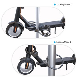 Mezelon E Scooter Lock with Key, 100 cm / 13.5 mm Cable Lock for E-Scooter, Handcuff Lock, Anti-Theft Bicycle Lock for Bike, Ideal for Scooters, Bicycles, Pushchairs