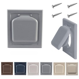 NO-PEST VENT, Exclusive Dual Door Dryer Vent Cover Outdoor 4 inch or Bathroom fan, Made in USA w Highest UV Resistant Plastic in any Outdoor Vent Cover (Slate Grey, 4 inch W/O Duct Tube)