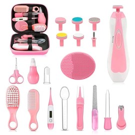 Baby Healthcare and Grooming Kit, 20 in 1 Portable Baby Safety Care Set with Hair Brush Comb Nasal Aspirator Electric Nail Trimmer Set Baby Essentials