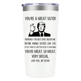 MFGNEH Sisters Gifts from Sister,Sister Birthday Gifts from Sister,Unique Gifts for Sister,Best Sister Gift Ideas,Sister Christmas Gifts,Big Sister Gifts,Sister Gifts for Women,20 oz White Tumbler Mug