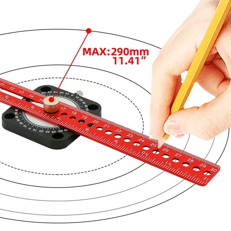 Compass Scriber 360° Aluminum Alloy Dual Scale Ruler Scribing Tool