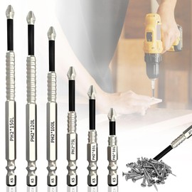 SoundZero 6 Piece Power Bit Drill Bit Set, Tidepick High Magnetic Screwdriver Drill Bit Set, High Magnetic Screwdriver Drill Bit Set, for Electric Drills