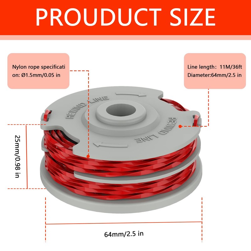 FUSHUI 2 Pack Strimmer Spool,Double Line Autofeed Spool and Line,Strimmer