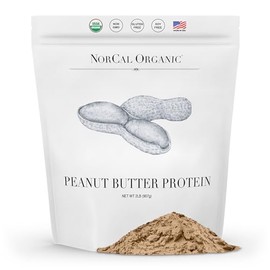 Polvo de mantequilla de maní orgánico Norcal, 2 lb  11 g de proteína, 100 calorías, 41 porciones  Vegano, natural, orgánico, bajo en calorías, fuente 