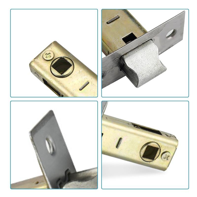 TOP-VIGOR 1Pcs 40mm Tubular Mortice Latch, Flat Tongue Lock, Mute