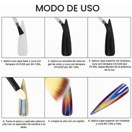 Artdone 16 botellas Chrome uñas polvo camaleón aurora holográfico uñas pigmentos polvo efecto espejo manicura Arte