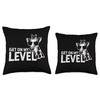 Funny Giraffe Get On My Level Throw Pillow