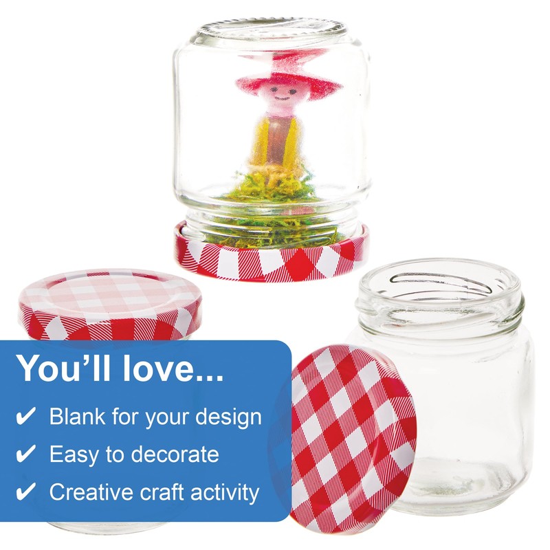 Baker Ross FN238 Glass Storage Jars - Pack of 6,