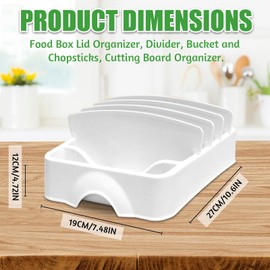 Lid Organizer with 4 Adjustable Dividers, Fits Deep Cabinets & Drawers, Kitchen Storage Solution (10.6" x 7.5 ")