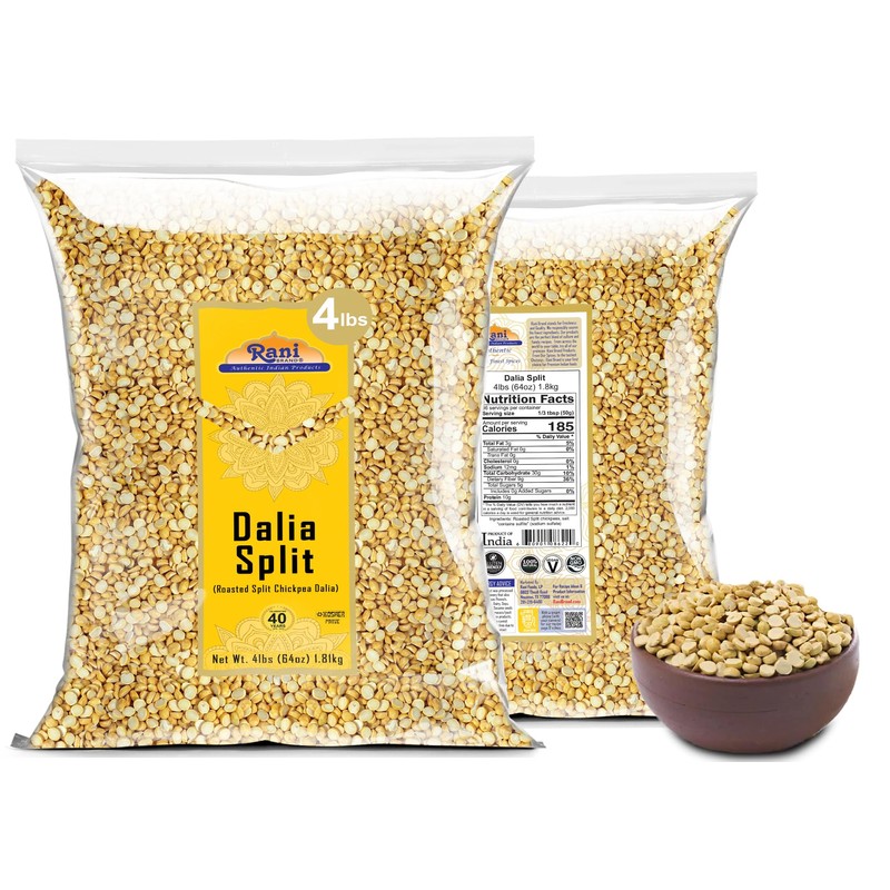 Rani Daliya Split (Roasted Split Chickpeas Dalia) 4lbs (64oz) ~