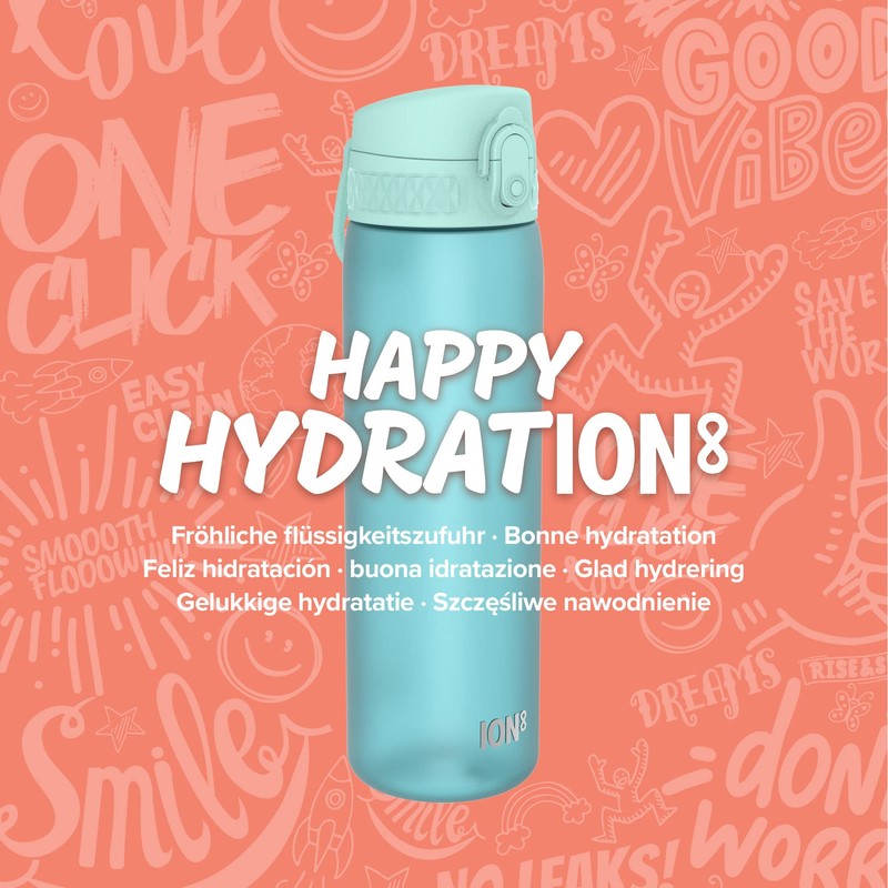 Ion8 Leak Proof Slim Water Bottle, Sonic Blue, 500 ml