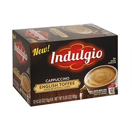 Indulgio English Toffee Cappuccino Single Serve for Keurig K-Cup Brewers, 12 Count (Pack of 6)