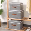 YheenLf Fabric Storage Bins with Lids, Linen Foldable Clothes Boxes,