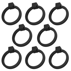 RZDEAL 8Pcs 2.0" x 1-7/8" Solid Brass Pulls for Dresser Drawer Ring Pulls Furniture Hardware Black Kitchen Cabinet Pulls