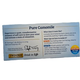Twinings Pure Herbal Tea, Pure Camomile, Caffeine-Free 25 Tea Bags, 1.32 oz 37 g exp 2028