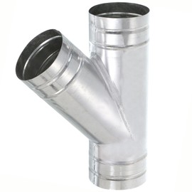 Wye Shape 4"x4"x4" Duct Splitter, 3 Way Duct Hose Connector, 90° Degree Dust Fitting Adapter, Galvanized Steel Branch for Exhaust Fan, Dryer Vent Hose, Industrial HVAC Ventilation