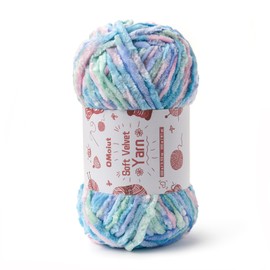 100g Fluffy Velvet Chenille Yarn for Crocheting and Knitting, 80m (87.5yd) Baby Yarn for Crocheting Soft, Crochet Chunky Yarn Amigurumi Yarn (Candyfloss)