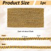 NBEADS 25 Yards Gold Lace Trim Ribbon, 0.23 Inch Gimp