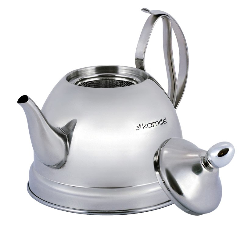 1 Litre Teapot with Tea Strainer Insert Stainless Steel Premium