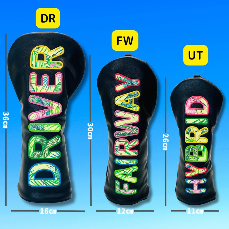 Golf Headcover Stylish Cool 【Lettering Lines】Aurora, Hologram Lettering, Driver Fairway