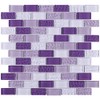 TRCEG-03 1x2 Brick Purple Glass Mosaic Tile Subway Tile Sheet-Kitchen and Bath backsplash Wall Tile (10 Sheets)