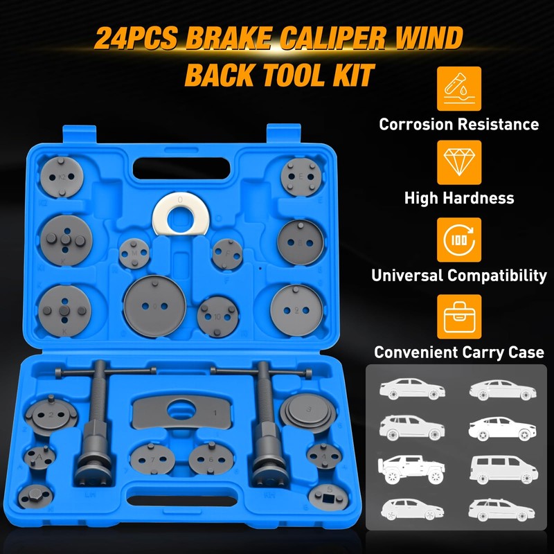 GOOACC 22pcs Disc Brake Caliper Compression Tool Set, Caliper Piston